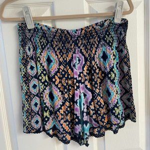 Aqua Patterned Shorts